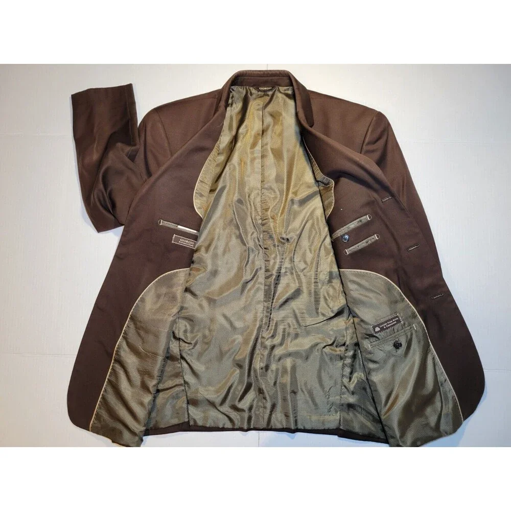 Giorgio Gosani Wool Cashmere Chocolate Brown Men's 42S Blazer Jacket Sport Coat‎